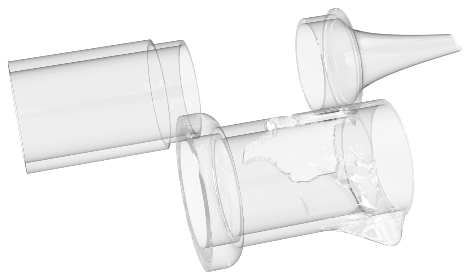 Modular needle cartridge, assembled side view
