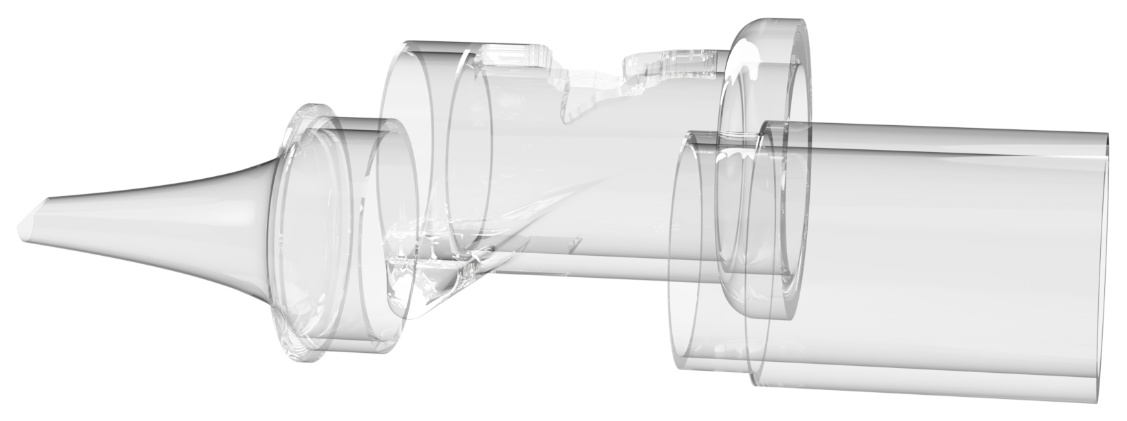 Modular needle cartridge, assembled angle view