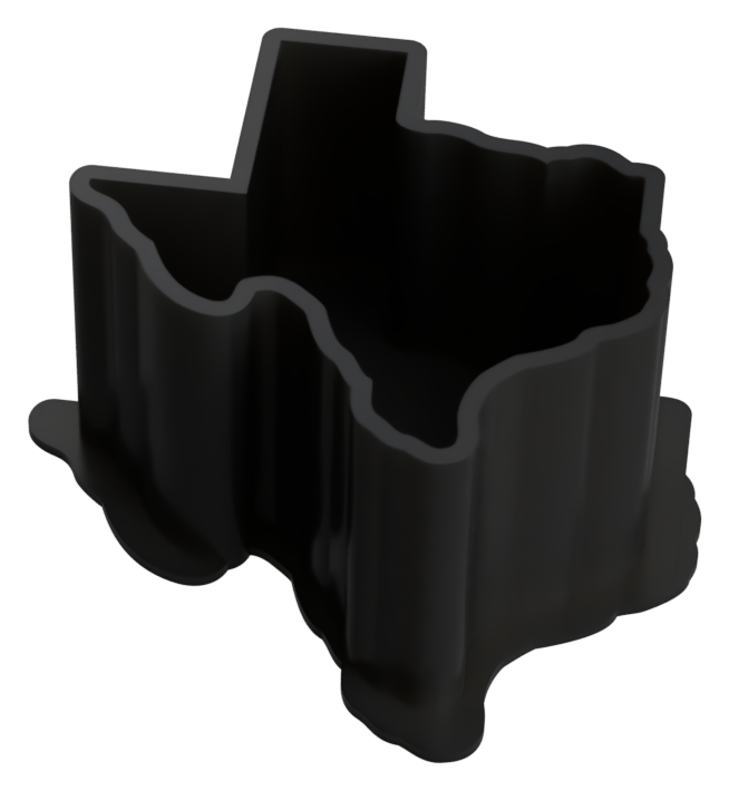 Texas-shaped tattoo ink cup, hero render